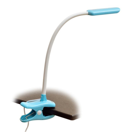 Светильник настольный TLD-554 Blue/LED/400Lm/5500K/Dimmer 4Вт «прищепка» сенсор. выкл.  UL-00003646