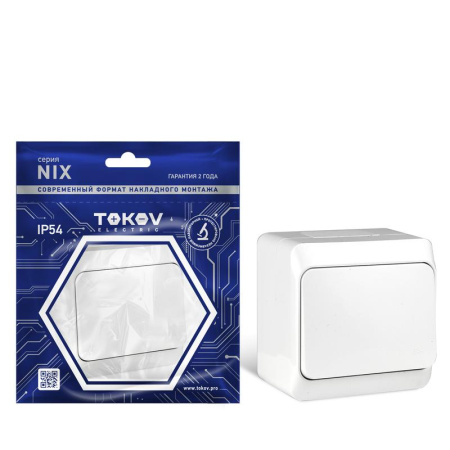 Переключатель 1-кл. ОП Nix 10А IP54 250В бел.  TKE-NX-P1-C01-IP54
