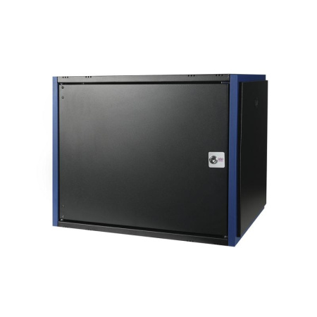 Шкаф настенный 19дюйм 9U 600х450 дв. метал. черн.  DR-610111