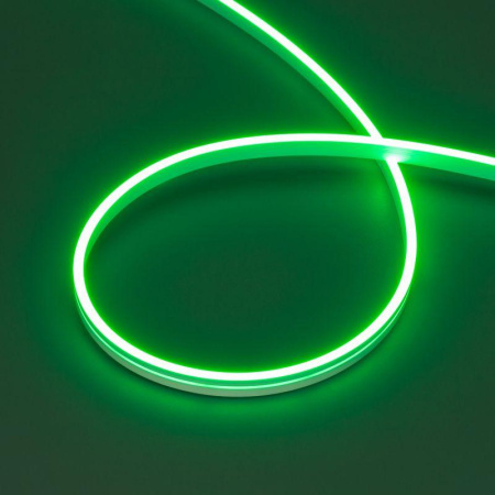 Лента герметичная MOONLIGHT-SIDE-A168-4x10mm 24В Green (7.2Вт/м IP65 wire x2) (прямой вывод кабеля) (уп.5м)  038315