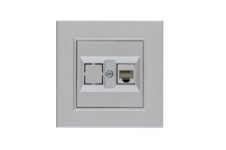 Розетка компьютерная CAT 5+гнездо Karea LINE STAR жемчуж.  86100035