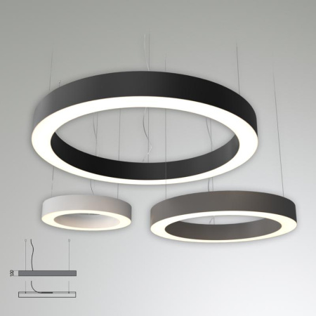 Светильник светодиодный RVE-LBX-HOLE-RING-1500-P 123Вт 4000К 1500х1500х100мм подвесной шир. рассеив.=80мм бел.  RVE00000274