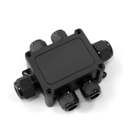 Коробка распределительная ОП 135х96х42 6-вводная IP68 ПА66 40А 450В d5-14мм черн.   PR08.13151