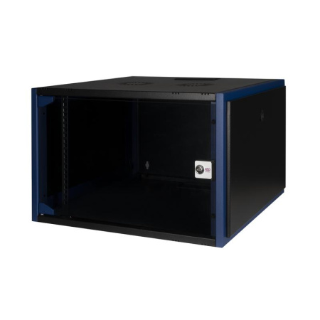 Шкаф настенный 19дюйм 4U 600х600 дв. стекл. черн.  DR-600521