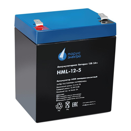 Батарея аккумуляторная HML-12-5 свинцово-кислотная 12В/5А.ч ПарусЭлектро HML-12-5