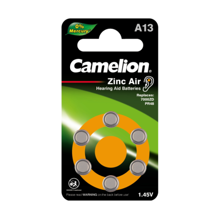 Элемент питания ZA13 Mercury Free A13-BP6 (0%Hg) 1.4В 280мА.ч для слуховых аппаратов BL-6 (блист.6шт)  12824