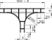 Ответвитель T-образный горизонт. осн. 400х110 WLT 1140 FT OBO 6312748