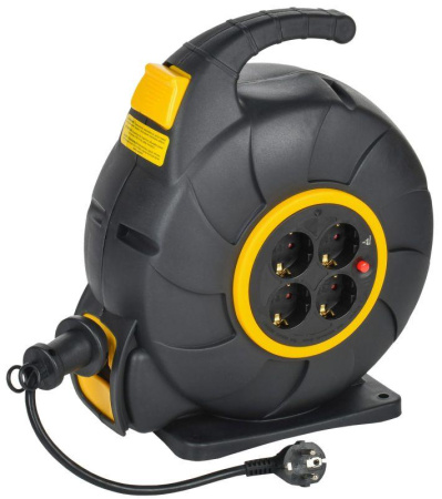 Удлинитель на катушке TWIST 4х20м с заземл. автосмотка 16А IP20 ПВС 3х1.5  TW-KP27-16-04-20