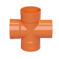 Ответвитель Х-образ. для гофр. двустен. труб 90град. d110  022110