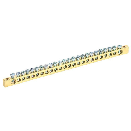 Шина PEN "земля-ноль" 6х9мм 24/2 (24 группы/крепеж по краям)  11-2371