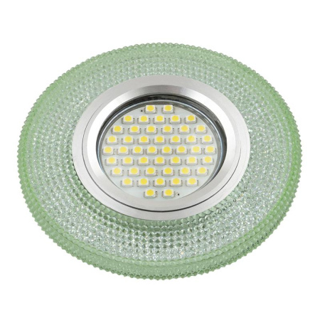 Светильник DLS-L142 GU5.3 GLASSY/GREEN GU5.3 встраив. доп. светодиод. подсветка 3Вт без лампы стекло  UL-00003882