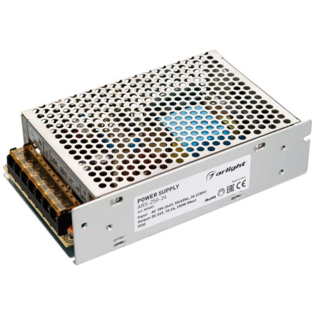 Блок питания ARS-250-24 24В 10.4А 250Вт IP20 сетка 2 года  025403