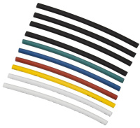 Набор трубок термоусадочных тонкостен. ТТУ 4/2 (4хЧ; 2хБ; К; С; Ж; З) 10х10см разноцвет.  UDRS-D2-D4-10-10