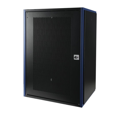 Шкаф настенный 19дюйм 18U 600х450 дв. перф. черн.  DR-620411