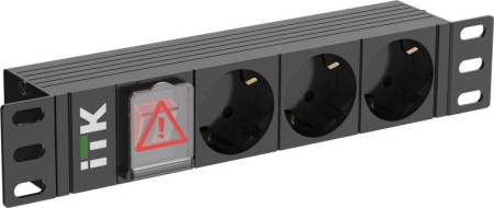 Блок розеток 3-м PDU немец. станд. LED 1U вх. С14 10"  PH12-3D3-P