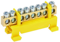 Шина PE "земля" на DIN-изол. "Стойка" ШНИ-6х9-8-С-Ж  YNN10-69-8P-K05