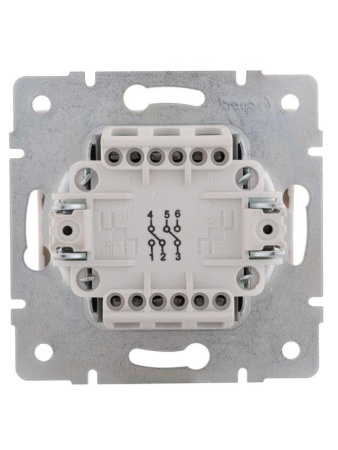 Переключатель проходной 2-кл. СП Rain IP20 механизм бел.  703-0288-106