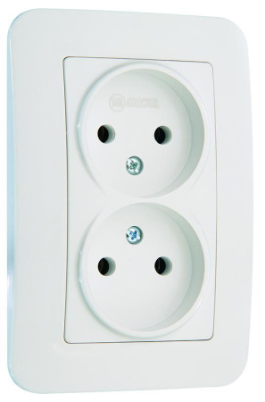 Розетка 2-м СП Lillium N 10А без заземл. бел.  55017
