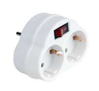 Разветвитель с заземл. 16А 3.5кВт AD-2GS защ. шторки с выкл.  5004788