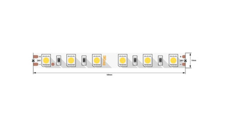 Лента светодиодная стандарт 5050 60LED/м 14.4Вт/м холод. бел. 24В IP20 (уп.5м)  00-00006319