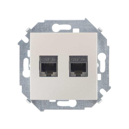 Розетка компьютерная 2-м  15 RJ45 кат.5E AMP механизм шампань  1591552-034