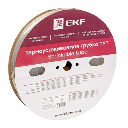 Трубка термоусадочная ТУТ 6/3 прозр. (уп.100м) PROxima  tut-6-tr