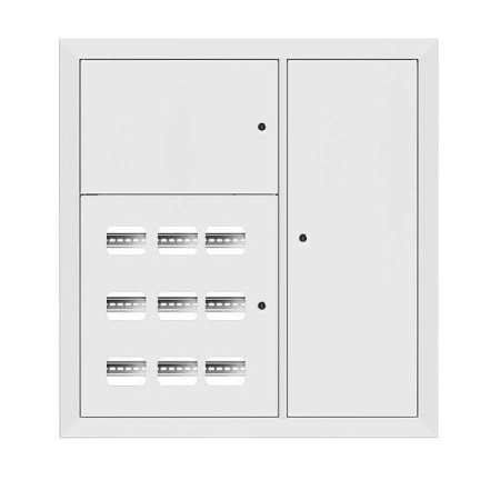 Щит этажный 9кв. RAL9003 3 окна в ряд по гориз. (1000х950х150) PROxima  mb29-v-9-ral9003-1