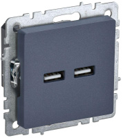 Розетка BRITE USB A+A 3.1А РЮ10-1-БрМ механизм маренго  BR-U21-D31-K35