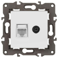Розетка ЭРА Elegance 14-3110-01М RJ45+TV матов. бел.  Б0065767 Розетка ЭРА Elegance 14-3110-01М RJ45+TV матов. бел.  Б0065767