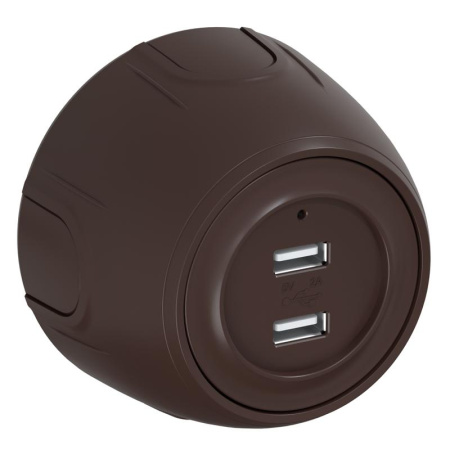 Розетка USB 2-м Rotondo с подсветкой корич.  7700898