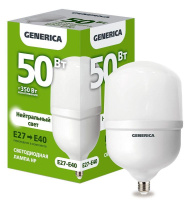 Лампа светодиодная HP 50Вт 4000К E27-E40 230В  LL-HP-50-230-40-E27-E40-G