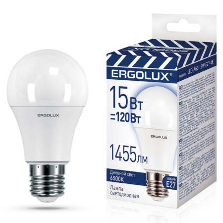 Лампа светодиодная LED-A60-15W-E27-6K ЛОН 15Вт Е27 6500К 220-240В ПРОМО  14784