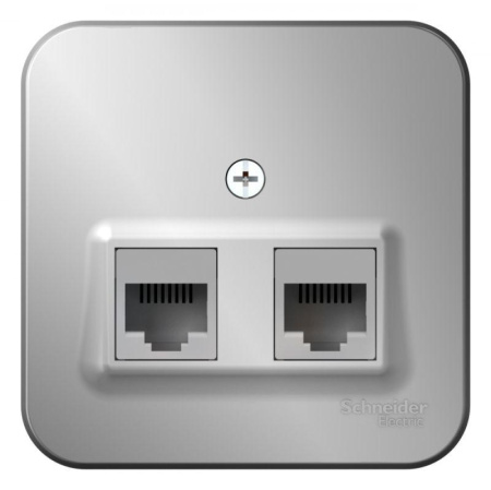 Розетка компьютерная 2-м ОП Blanca RJ45 кат.5E с изолир. пластиной алюм. SE BLNIA045453