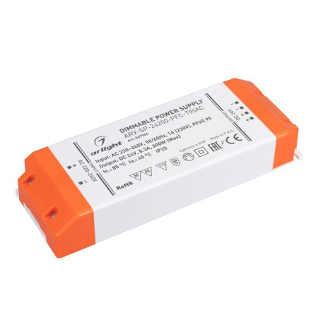 Блок питания ARV-SP-24200-PFC-TRIAC (24В 8.3А 200Вт) IP20 пластик  047946