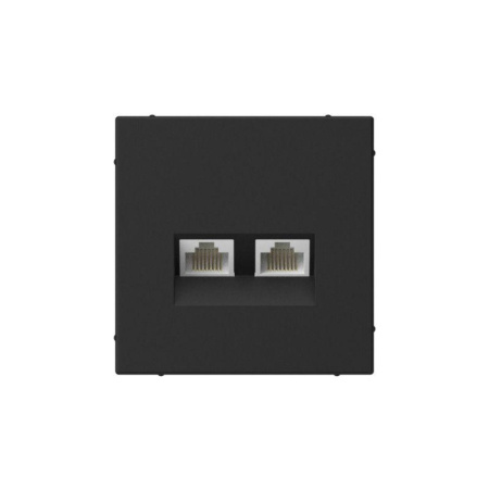 Розетка двойная компьютерная ArtGallery RJ45+RJ45 кат.5E механизм карбон SE GAL001085