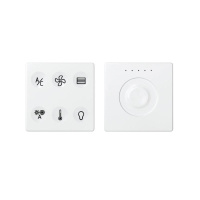 Комплект выключателя 6-кл. сенсорн. + регулятор Т2 KNX; RJ12 бел. 82 Sense 8400674-030