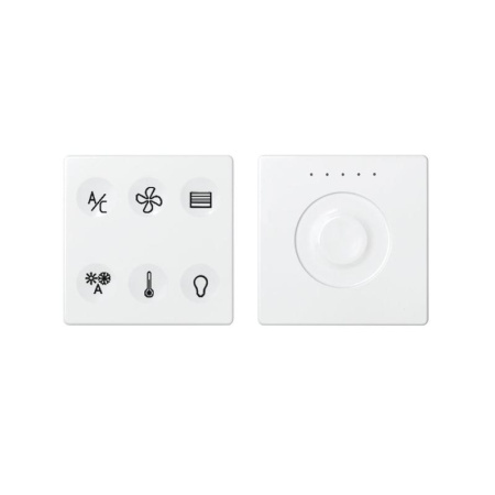 Комплект выключателя 6-кл. сенсорн. + регулятор Т2 KNX; RJ12 бел. 82 Sense 8400674-030