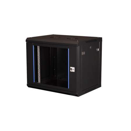 Шкаф настенный 19дюйм 12U 600х450 дв. стекл. сер.  DR-600210