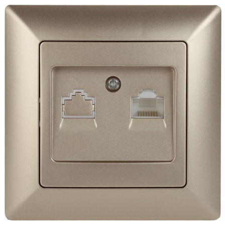 Розетка компьютерная СП Solo 4-303-04 RJ45 шампань  Б0043385