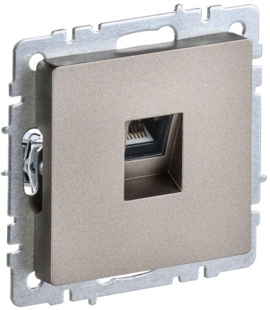 Розетка компьютерная СП RJ45 кат.5E BRITE РК10-БрШ механизм шампань  BR-K10-1-K37