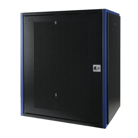 Шкаф настенный 19дюйм 15U 600х450 дв. перф. черн.  DR-620311