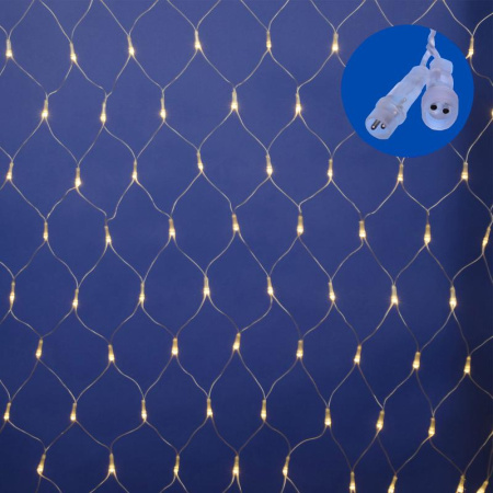 Сетка ULD-N1515-96/TTK WARM WHITE IP44 с эффектом мерцания 1.5х1.5м соединяемая 96 LED тепл. свет провод прозр.  UL-00008418