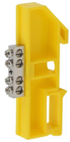 Шина PE "земля" на DIN-изоляторе ШНИ-6х9-4 NO-222-89-1 никелирован. Д желт.  Б0044138
