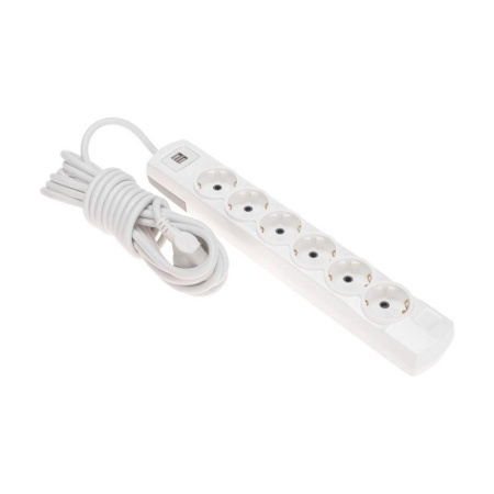Удлинитель PREMIUM 6 гнезд 5м 3х1.5кв.мм с/з 2 USB бел.  13-4123