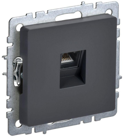 Розетка компьютерная СП RJ45 кат.5E BRITE РК10-БрГ механизм графит  BR-K10-1-K53