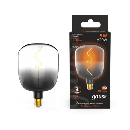 Лампа светодиодная филаментная Black Filament 5Вт V140 1800К тепл. бел. E27 200лм  1008802105
