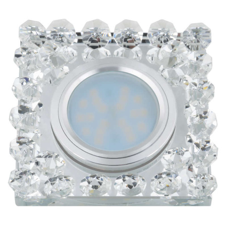 Светильник декоративный Luciole DLS-L131 GU5.3 CHROME/CLEAR GU5.3 встраив. доп. светодиод. подсветка 3Вт без лампы основание метал. хром отделка стекло бел.  UL-00002714