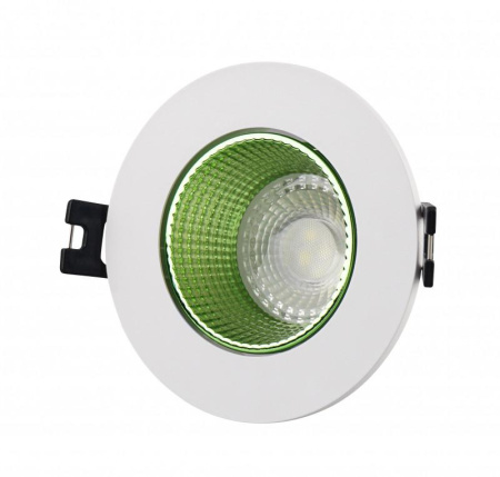 Светильник встраиваемый IP20 10Вт GU5.3 LED бел./зел. пластик  DK3061-WH+GR