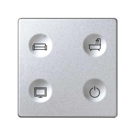 Выключатель сенсорный 4-кл. СП  82 Sense IP20 с тематич. маркир. Т1 алюм.  8000643-093