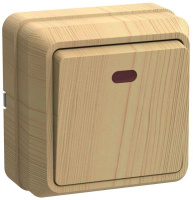 Выключатель 1-кл. ОП Октава 10А IP20 ВС20-1-1-ОС с индикацией сосна  EVO11-K03-10-DC